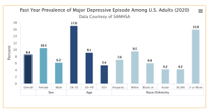 major depression episode among US adults 2020